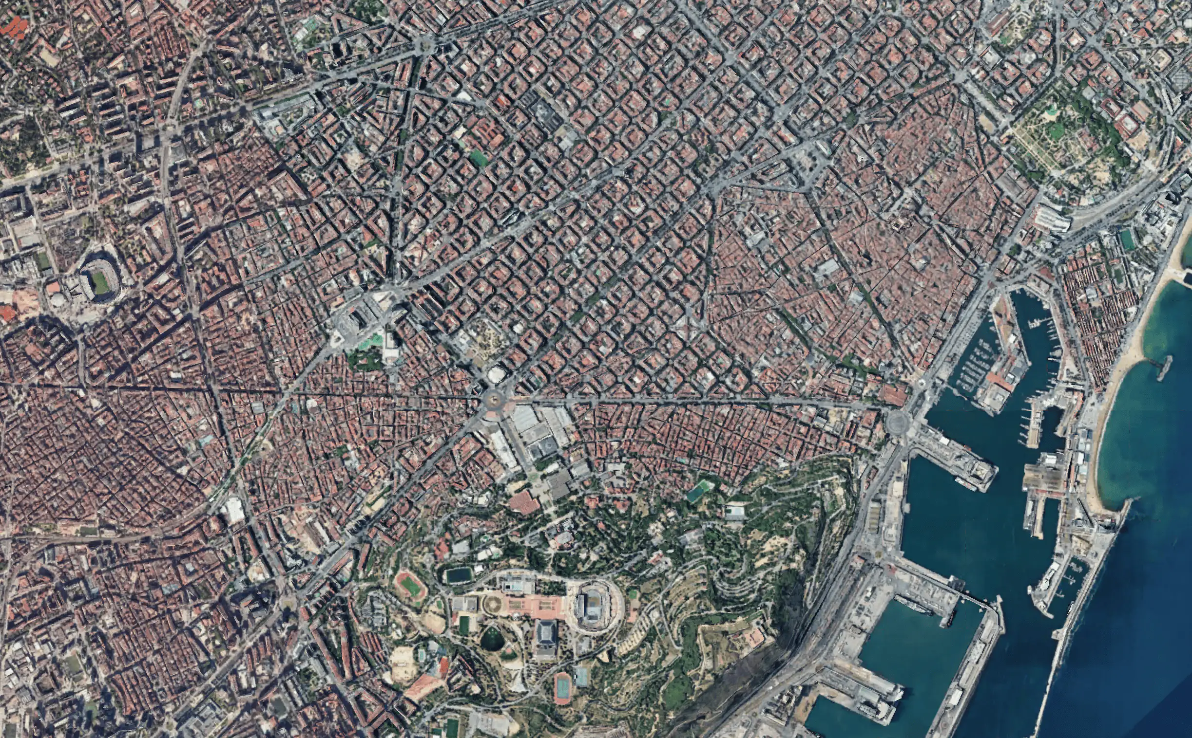 Map of Barcelona city center location